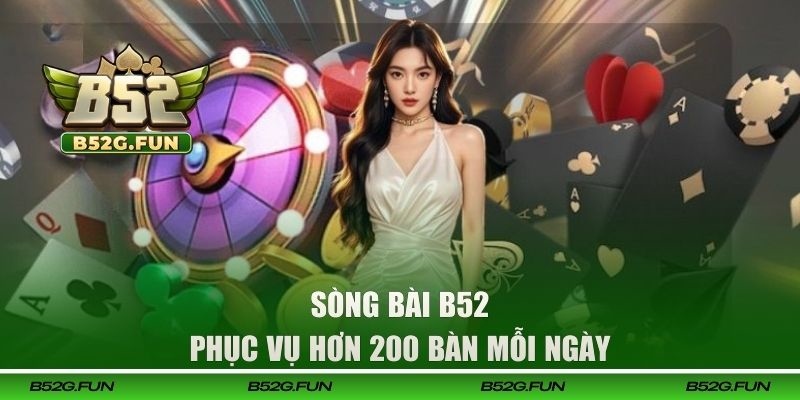 Sòng bài B52 phục vụ hơn 200 bàn mỗi ngày